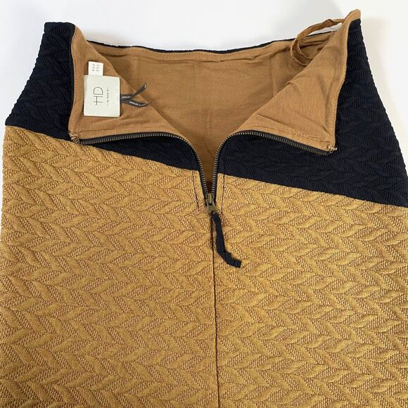 HD in Paris Textured Knit Pencil Skirt Womens 4 Asymmetrical Multi Color Block - Picture 6 of 16